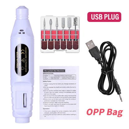 LINMANDA 6-in-1 Electric Nail Drill Kit – Portable Manicure Machine for Nail Filing, Polishing & Removal Tools