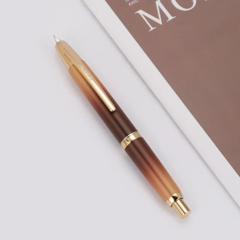 JinHao 10 Matte Black Fountain Pen — F/EF Nib Writing Pen for Office, School & Gifts