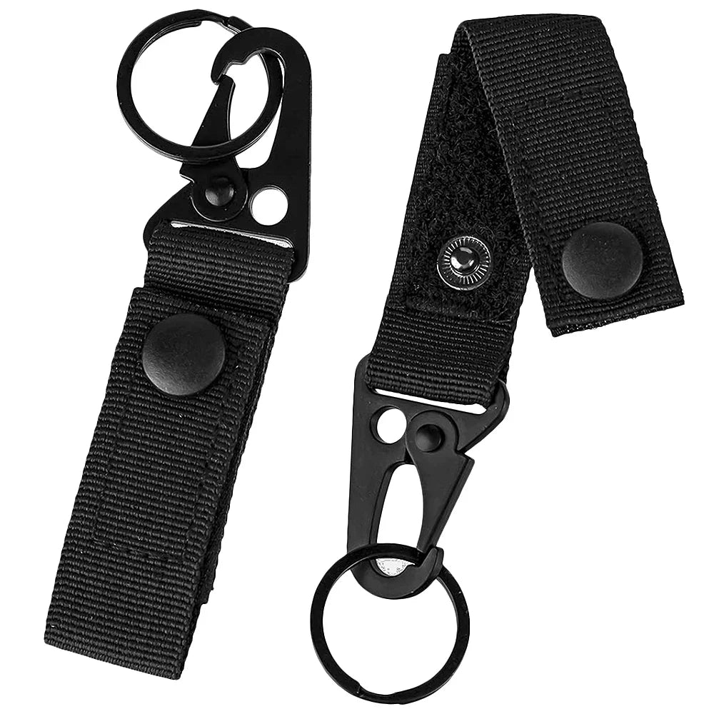 Tactical Molle Keychain with Metal Hook – Nylon Backpack Key Holder