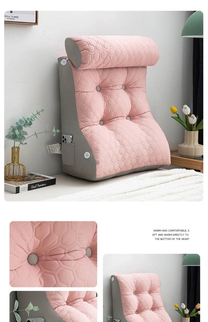 Soft Lumbar Bedside Cushion – Wedge Pillow for Back Support, TV Lounger & Reading, Decorative Bed Pillow