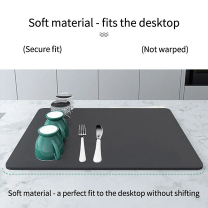 Absorbent Coffee Mats | Solid Color Tableware, Dish Drying Pad, Bottle Placemat & Kitchen Floor Rug