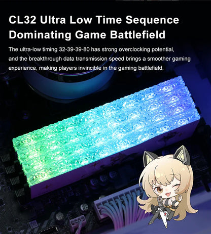 JUHOR DDR5 RGB Gaming Memory – 16GB 6800MHz RAM for Desktop PC