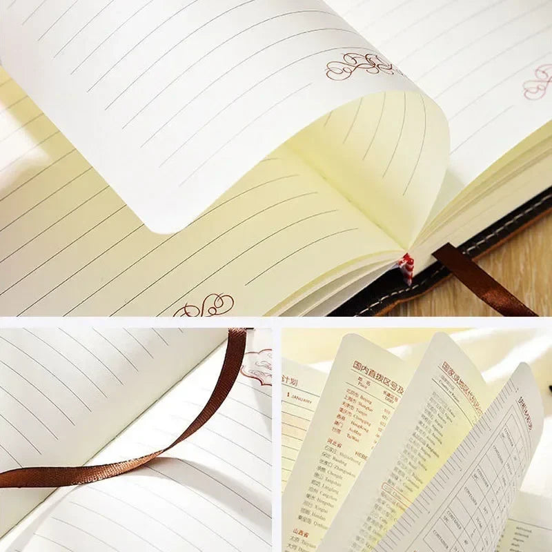 A5 Retro Password Book with Lock – 200 Pages Thickened Diary Notebook, Creative Student Stationery Ledger Binder Organizer