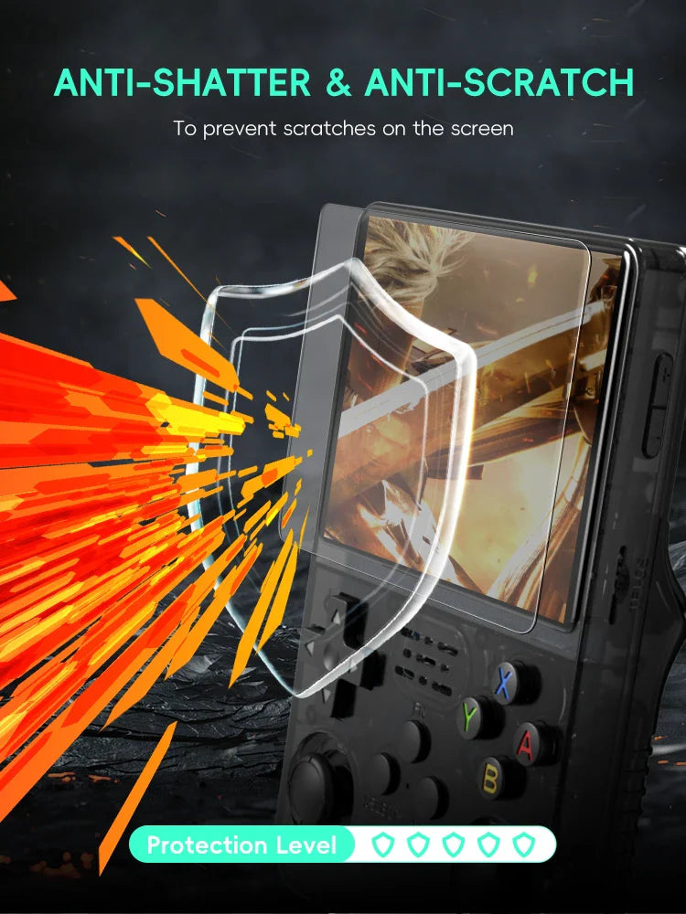 DATA FROG R36S Tempered Glass Screen Protector - Original Cover Film for 3.5-Inch RGB20S and R35S Game Player