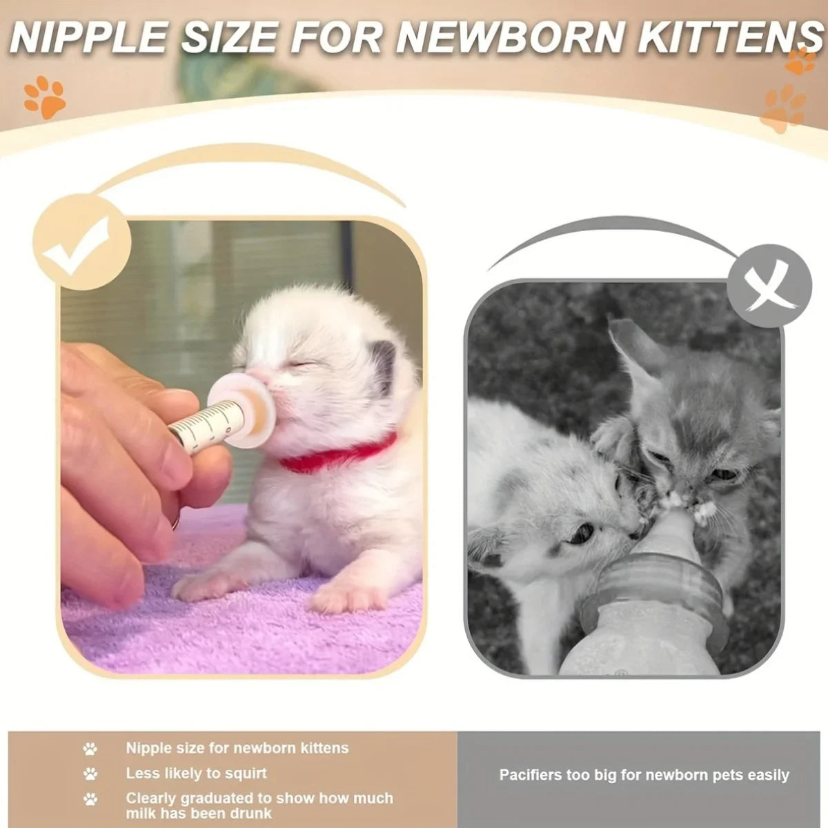 Small Animal Nursing Nipples – Kitten, Puppy & Squirrel Feeding Teat Replacement for Baby Pet Bottle Care Accessories