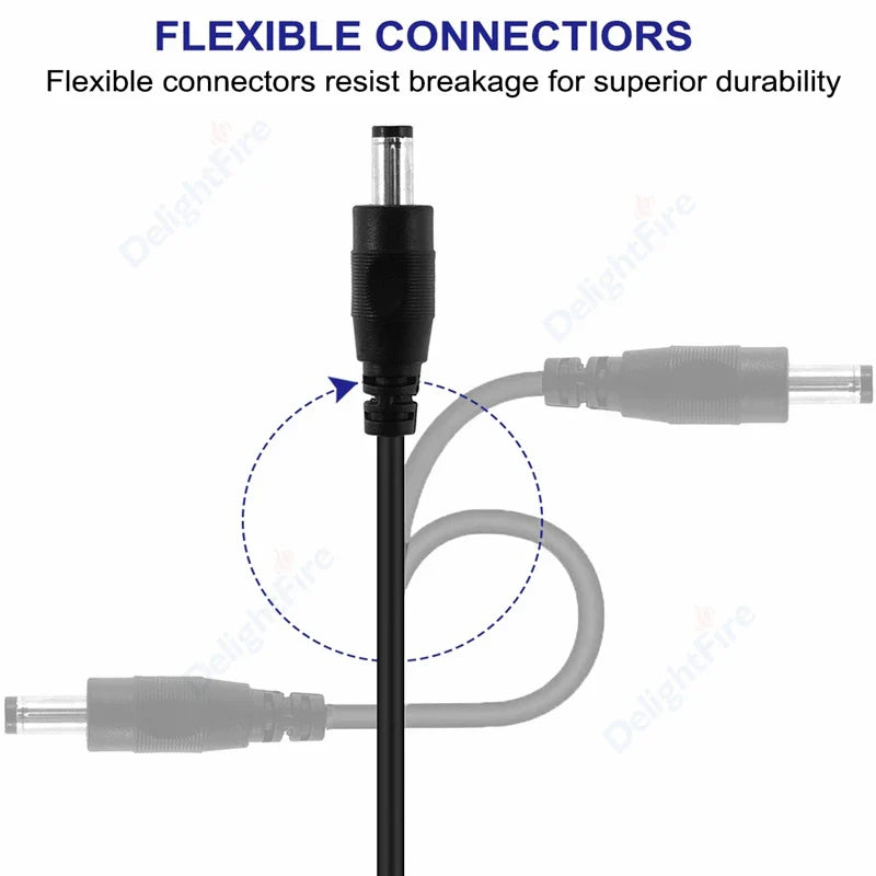 DC Power Extension Cable 5.5×2.1mm – 0.5M to 10M 22AWG Male to Female Cable for CCTV & LED Lights