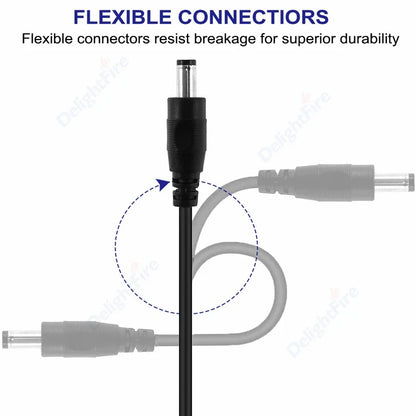 DC Power Extension Cable 5.5×2.1mm – 0.5M to 10M 22AWG Male to Female Cable for CCTV & LED Lights