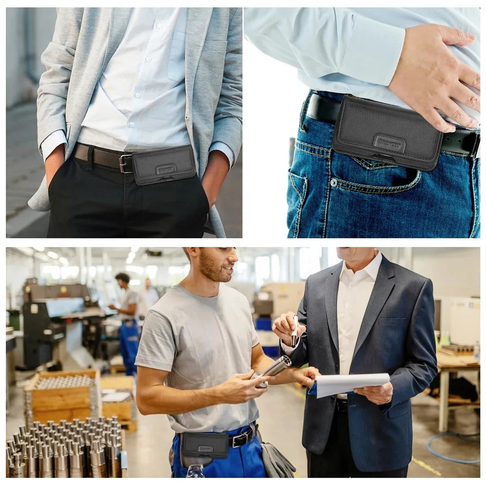 4.7-6.8 Inch Nylon Phone Pouch – Multifunction Cell Phone Belt Clip Holster Waist Bag for iPhone, Samsung & Smartphones