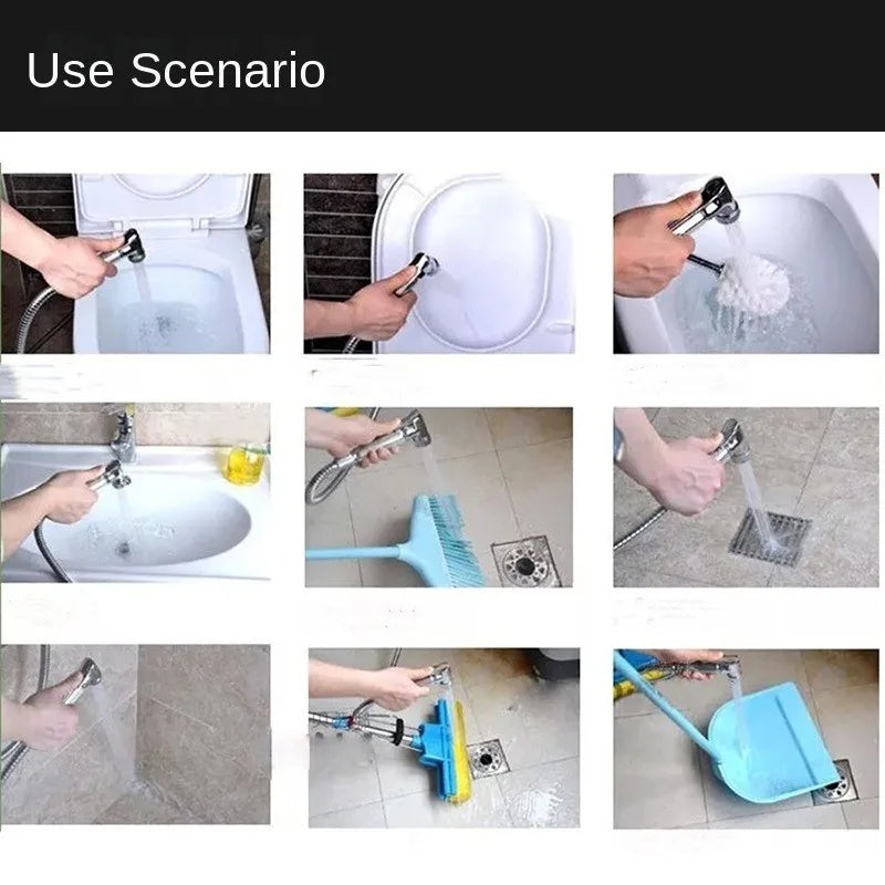 Handheld Toilet Bidet Sprayer with Flexible Spring Hose – Bathroom Shower Head Accessory