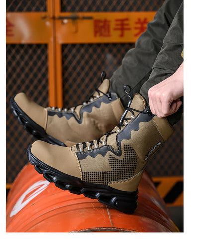 Men's Steel Toe Work Sneakers - Safety Shoes, Puncture-Proof Boots, Indestructible Lightweight Footwear for Security