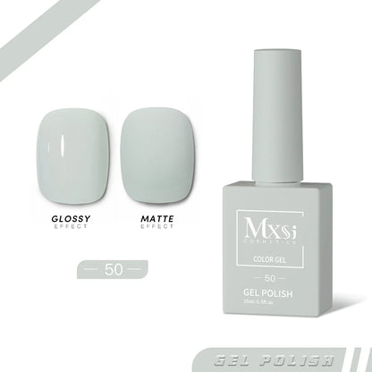 Mxsi 15ml Gel Nail Polish - Neon Brown, Royal Blue, Red, Green & Nude UV Gel Lacquer Colors for Nail Art