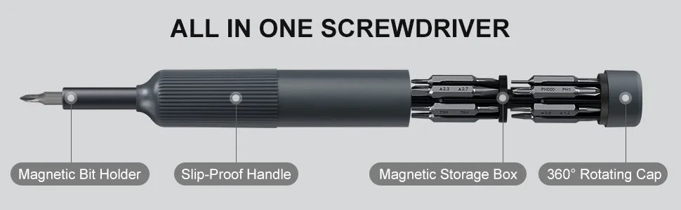27-in-1 Precision Screwdriver Set — Magnetic Bits Pen for Eyeglass, Watch, PC, Laptop & iPhone Repairs