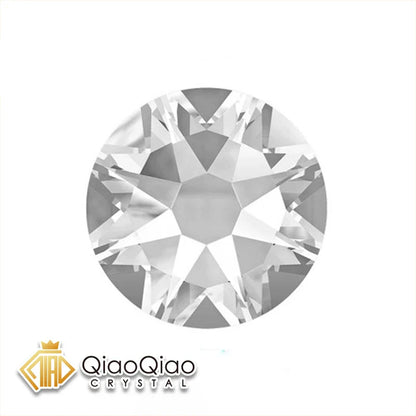 QIAO 2088 Crystal Nail Art Rhinestones — Flat Back Non-Hotfix Strass for DIY Nail Decorations (8 Big + 8 Small)