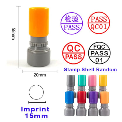 Custom QA/QC Name Ink Stamp – Personalized Self-Inking Calligraphy Signature Stamp for Teachers, Students & School Use