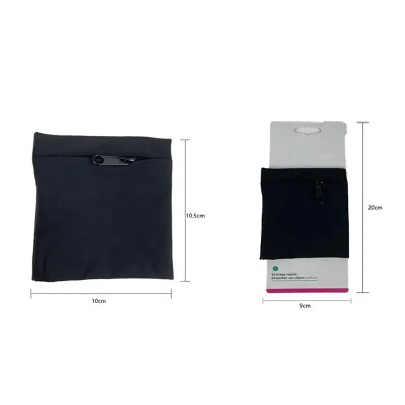 Lightweight Zipper Running Bag - Wrist Wallet Pouch for Phone, Key, and Card - Sweatband Gym Fitness Sports Cycling Arm Bag