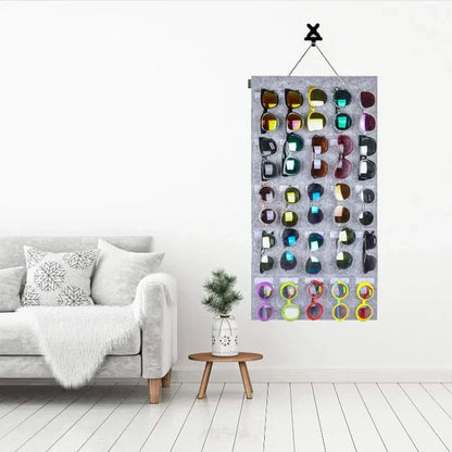 Sunglasses Felt Storage Hanging Bag – Wall & Door Mounted Sunglasses Organizer & Display Rack