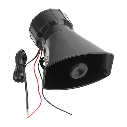 100W Car Warning Alarm System - 12V Emergency Amplifier with Police Siren, Air Horn, Megaphone, and Loud Car Horn for PA System