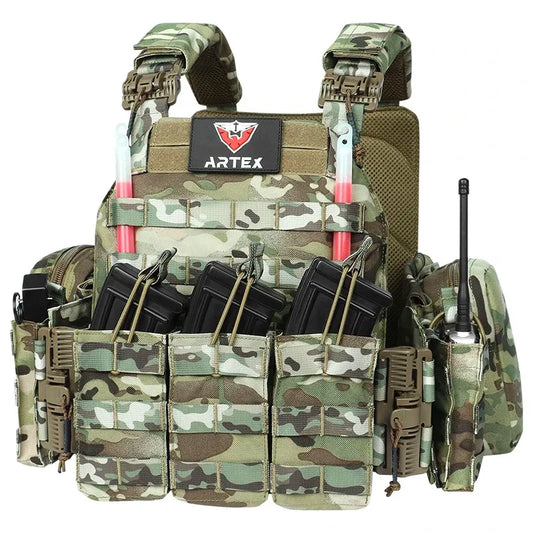 ARTEX Tactical Vest – 1000D Nylon, Quick Release, 6094K with Triple Magazine Pouch for Hunting & Airsoft Combat