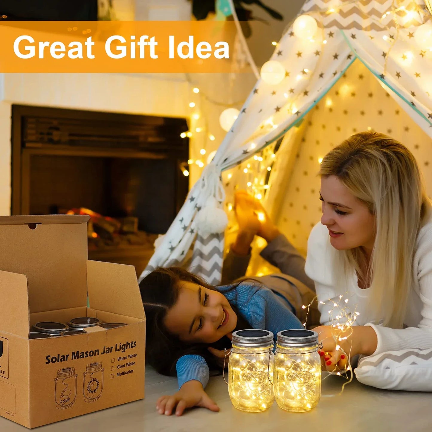 Mason Jar Solar Bottle Lights – LED String Fairy Lights, Waterproof Hanging Lantern for Garden & Wedding Decorations
