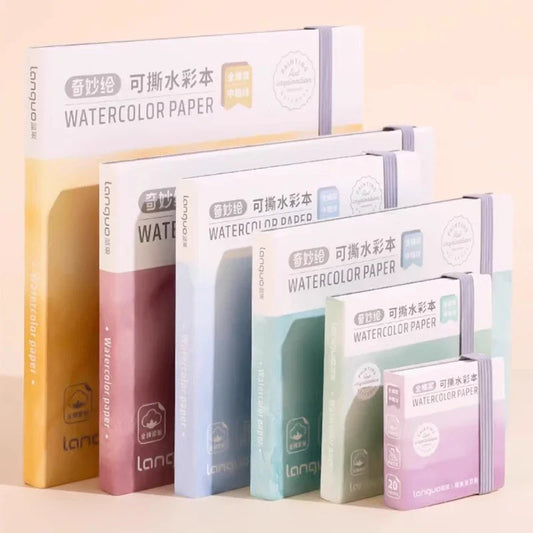 100% Cotton Mini Watercolor Paper Book – 300gsm Tearable Sketchbook Journal for Drawing & Painting