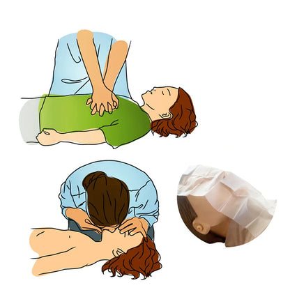 5-Pack Portable CPR Masks — Medical First Aid Breathing Resuscitator with One-Way Valve for Emergency Rescue