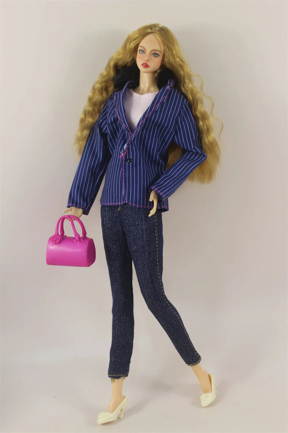 Handmade BABI CLOTHES Leather Overcoat – 11.5 Inch 30cm Doll BJD Outfit Accessories Gift