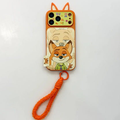 Cute 3D Nick & Judy Cartoon Phone Case – Protective Cover for iPhone 14/15/16/17 Series