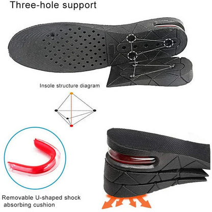 Height Increase Insoles with Air Cushion – Elevator Shoe Inserts for Men & Women, Adjustable 3-9cm Taller Footwear Lifts