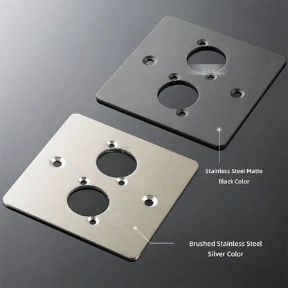 86 Panel Power Box Module - D Type 1/2/3/4 Hole Brushed Matte Blank Plate for XLR HDMI USB BNC VGA RJ45 Connections