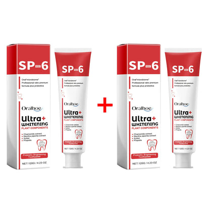 SP6 Probiotic Whitening Toothpaste – Stain Removal, Fresh Breath & Yellow Teeth Reduction for Daily Oral Care