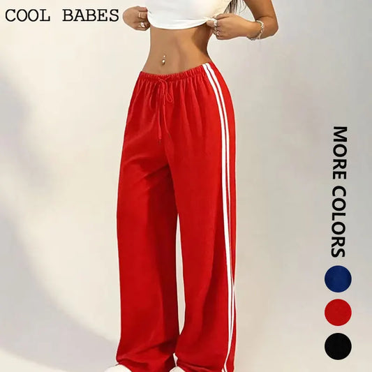 New Women’s Summer Pants – Versatile Straight Loose Casual Slim Streetwear Trousers with Stripes