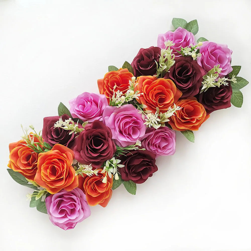 50cm Artificial Rose Flower Garland - Wedding Wall Backdrop, Party Decor & Photo Props