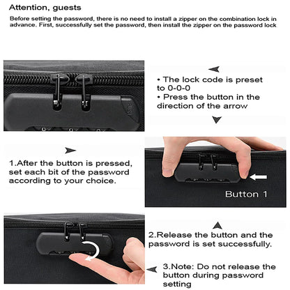 Document Briefcase - 3-Layer Lockable Storage Bag for Men & Women, Wallet, Passport, Home Security Storage Box - ZMT