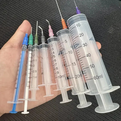 14PCS Syringe Set with Blunt Needles – 1ml to 60ml Plastic Syringes for Refilling, Measuring & Scientific Use Tools