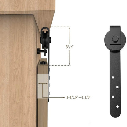 Mini Sliding Barn Door Hardware Kit: Top-Mounted Hanging Rail Hanger Track - Steel Closet Door Roller Rail for Single Doors