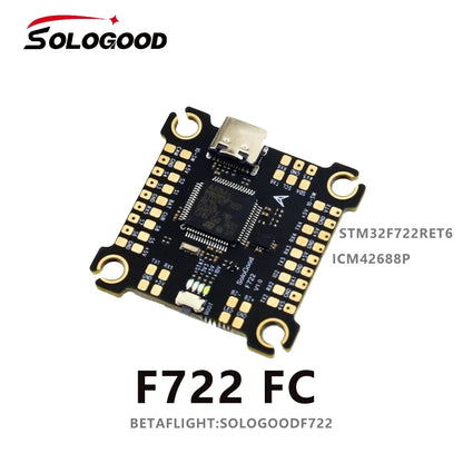 SoloGood F722 Flight Controller with ICM42688P & BLHELI_S 60A 4-in-1 ESC – 30.5x30.5mm 2-6S for FPV Freestyle Drone Parts