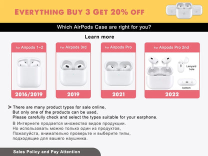Fluorescent Candy Color Earphone Cover for Apple AirPods 1/2/3/4 & Pro 3 — Crystal Clear Soft TPU Transparent Protective Case