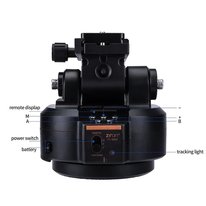 ZIFON YT2000 Remote Motorized PTZ - AI Face Recognition, 360° Horizontal Rotation for Camera, Smartphone & Action Camera Live Stream