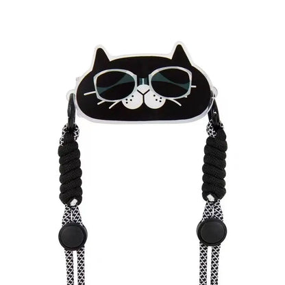 Cute Cartoon Cat & Dog Phone Lanyard – Adjustable Crossbody Shoulder Strap, Back Clip Hanging for Universal Mobile Phones