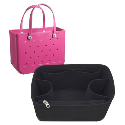 Felt Bag Organizer Insert for Bogg Bag – Large Multi-Pocket Inner Divider & Tote Shaper for Rubber Beach & Travel Bags