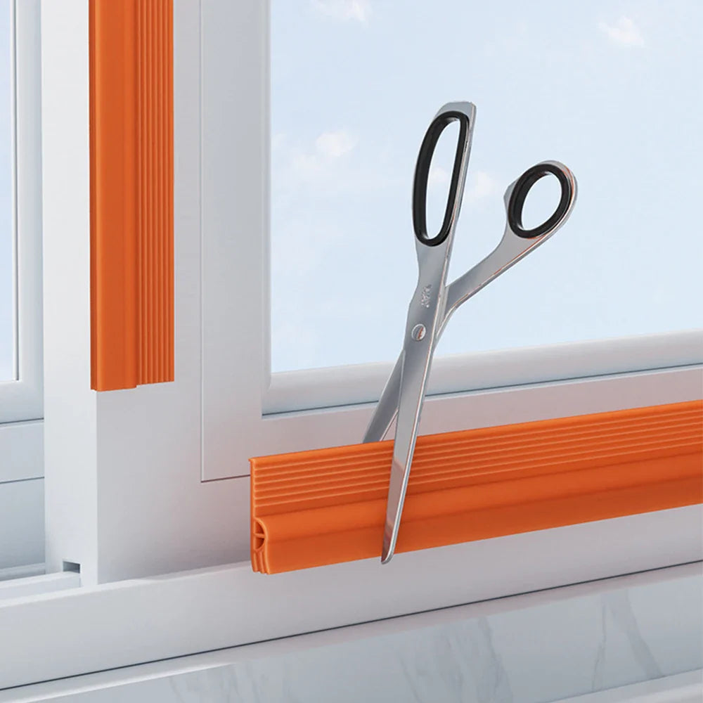 Self-Adhesive TPE Window Sealing Strip Tape – Flexible Triple Soundproof Insulation for Sliding Windows, Wind & Cold Protection