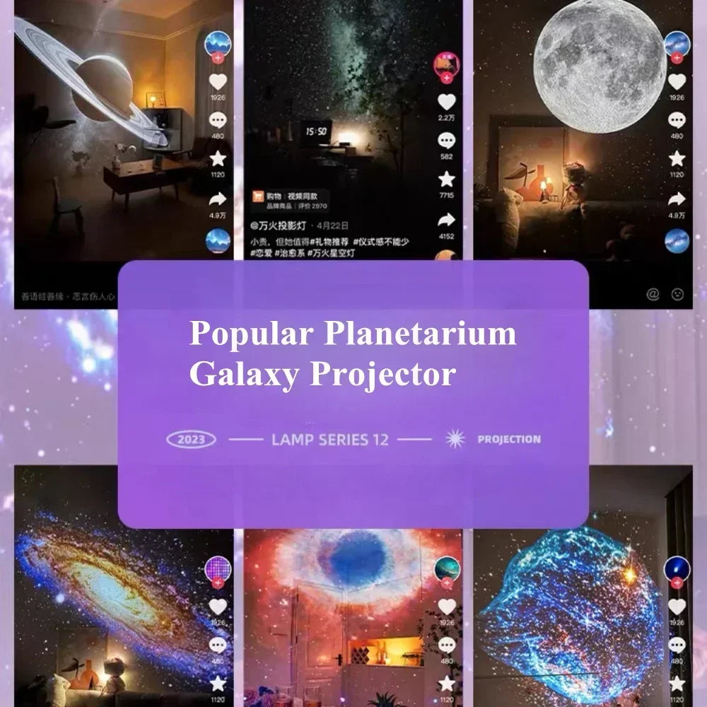 18-in-1 Galaxy Projector Lamp – 3D Planetarium Starry Night Light with Bluetooth 5.0 Speaker for Kids & Adults Gifts
