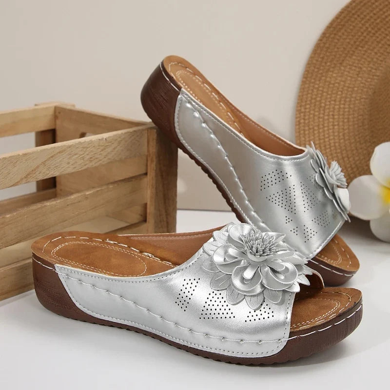 Women’s Roman Style Platform Slippers - Lightweight Hollow-Out Slip-On Shoes