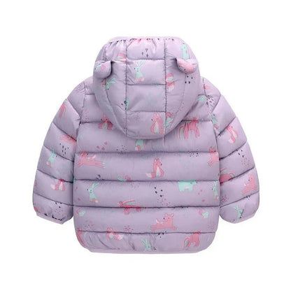 Baby Lightweight Hooded Down Jacket – Warm Zipper Coat for Boys & Girls (0-5 Years), Winter Outerwear Gift