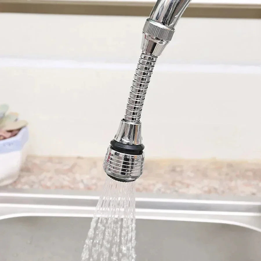 Stainless Steel Kitchen Faucet Sprinkler – Water-Saving Rotating Spray Extender, Lengthening Splash-Proof Bubbler