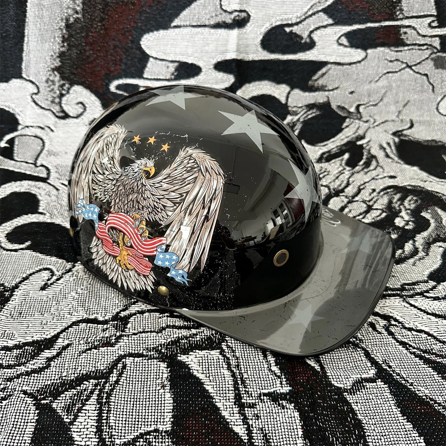 Retro Motorcycle Helmet for Men – Half Face Moto Helmet with Baseball Cap Design, DOT Certified Cycling Capacete De Moto
