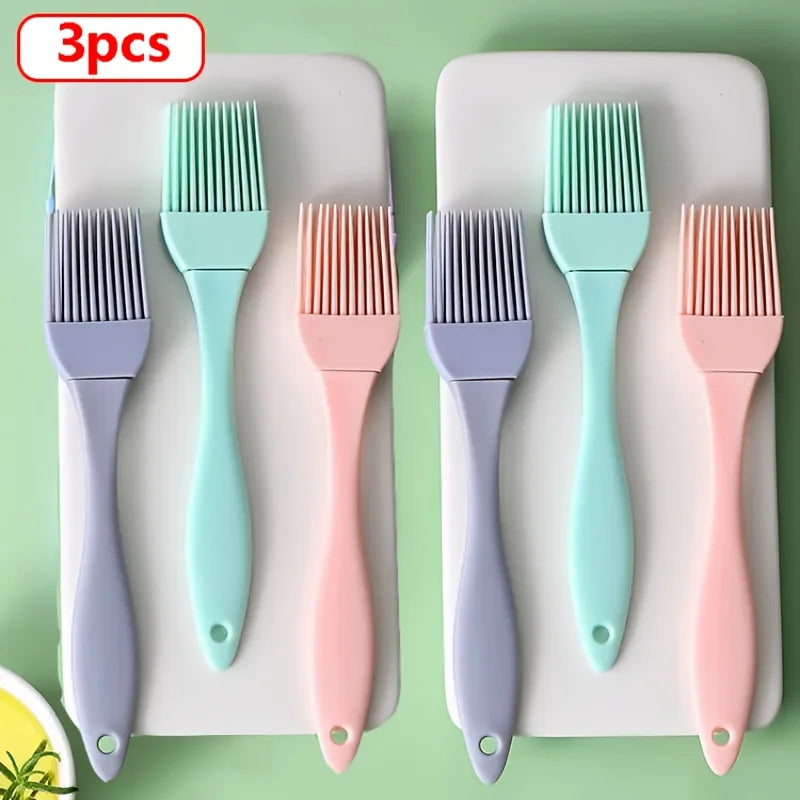Food Grade Silicone Oil Brush Set (1/3PCS) – BBQ & Kitchen Sauce Brush for Baking, Pancakes & Barbecue Cooking Tools