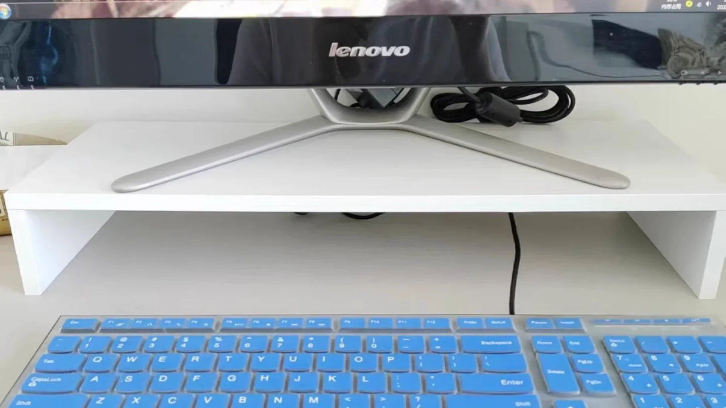 Desktop Monitor Stand Riser – Office Computer Shelf with Storage Base for Screen, Notes & Desk Organization