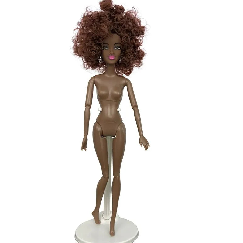 Adollya 32cm 1/6 African Doll — 10-Joint Movable Black American BJD Doll with Makeup, Toy for Girls & Kids Gifts