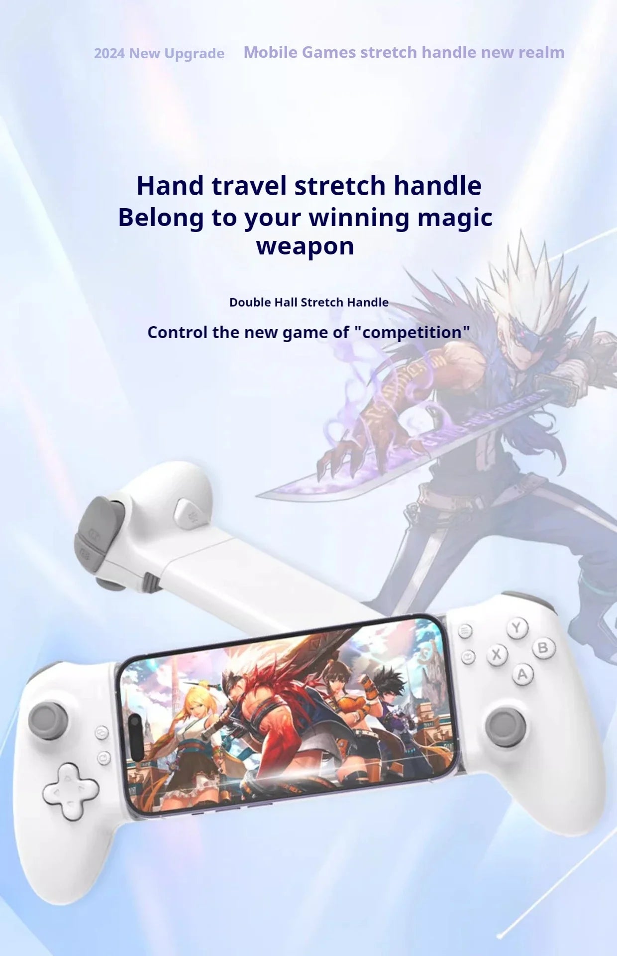 Memo S3 Gamepad Type-C Mobile Controller – Hall Effect Stretch Handle, Joystick for Android, PS Cloud Gaming, Customizable